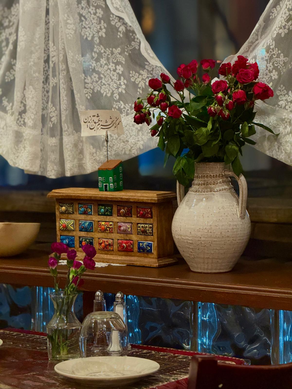 Warm interior of Nasrin's Kitchen